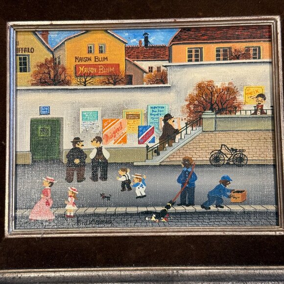 Bin Kashiwa Original Oil Painting Paris Montmartre Neighborhood Signed Framed - Picture 3 of 15